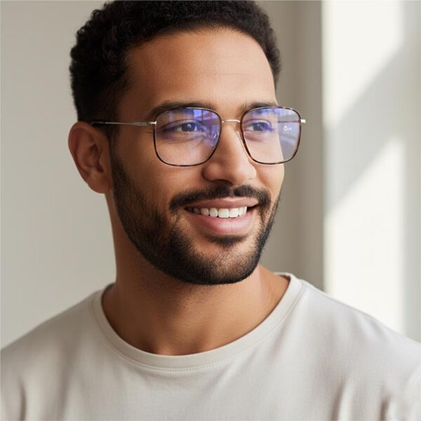 MINI 742018 Men’s Rectangle Tortoise Brown Gunmetal Metal Eyeglasses 54mm - Image 2