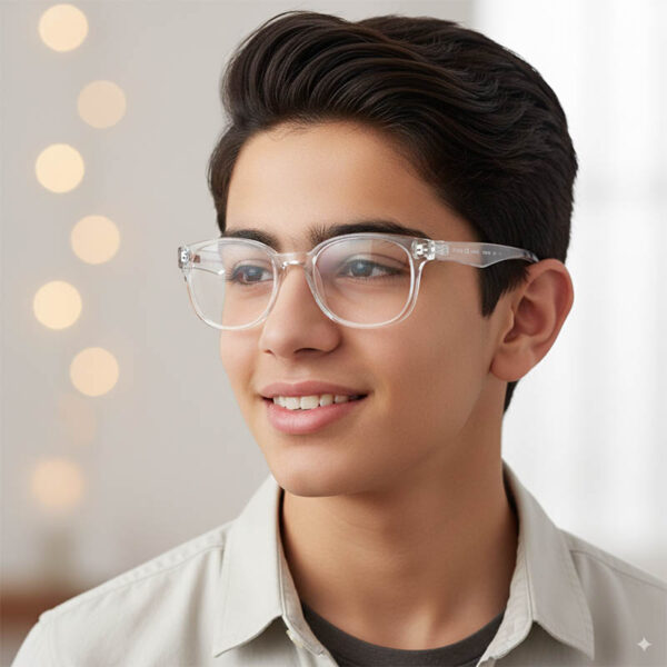 Diverso Unisex Transparent Clear TR90 Round Glasses 48mm – Everyday Casual Eyewear - Image 2