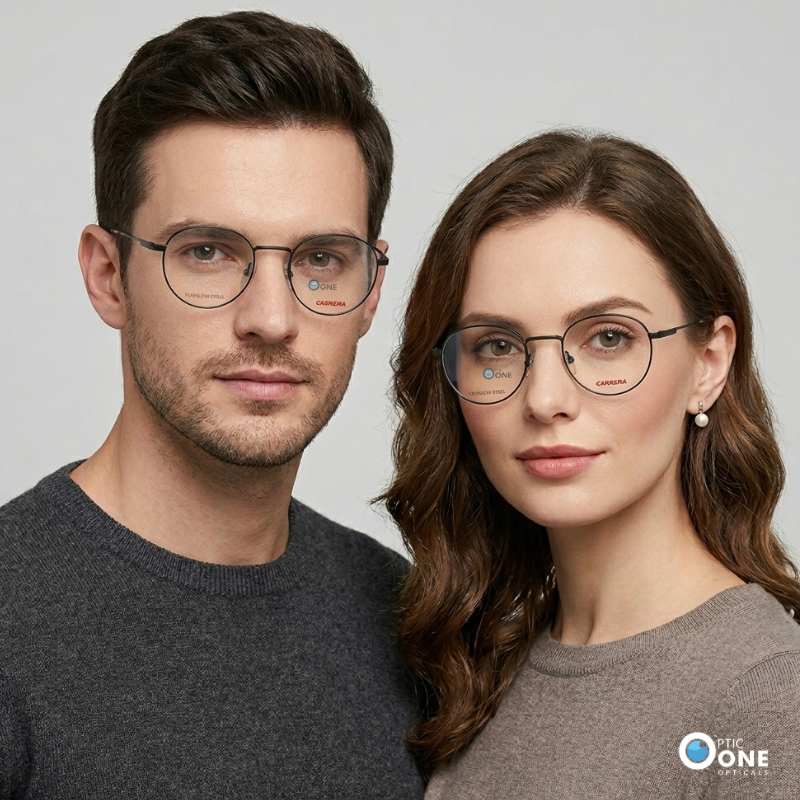 Carrera Thin Round Eyeglasses Unisex – Matte Black - Image 2