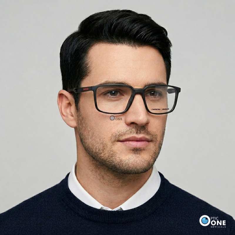 Carrera Ducati Sporty Rectangle Eyeglasses Men – Matte Black - Image 2