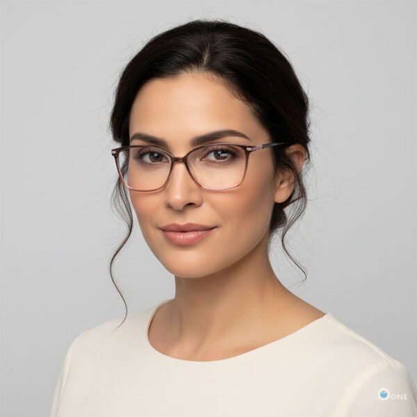 Stepper Women's Lightweight Titanium Glasses SI-30258- Transparent Gray/Peach - Image 2