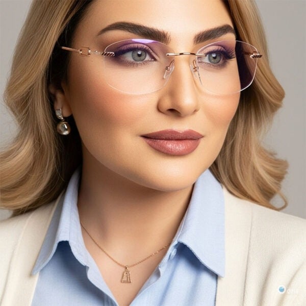Stepper Titanium Women's Stylish Lightweight Rimless Glasses in Gold SI10880 - Image 2