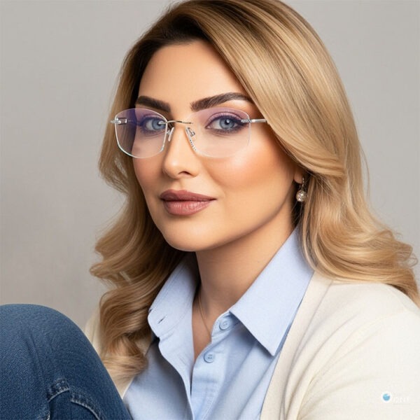 Stepper Titanium Women's Stylish Lightweight Rimless Glasses in Silver SI10880 - Image 2