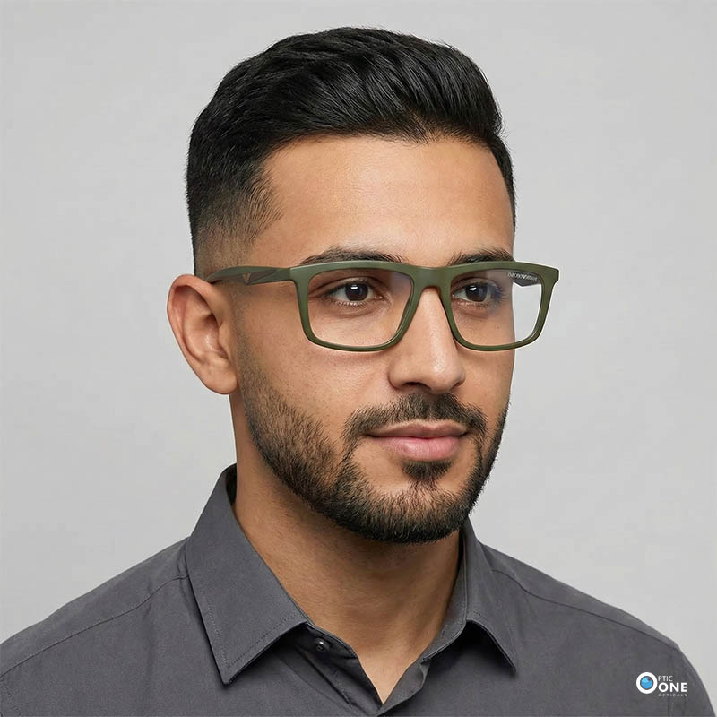 Emporio Armani EA4235 Matte Green Clip-On Glasses – Sustainable Bio-Based Frame 53mm Size - Image 2